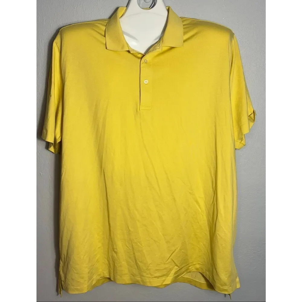 Polo Golf Ralph Lauren Mens 2XL XXL Yellow Polo Flaw Solid Color